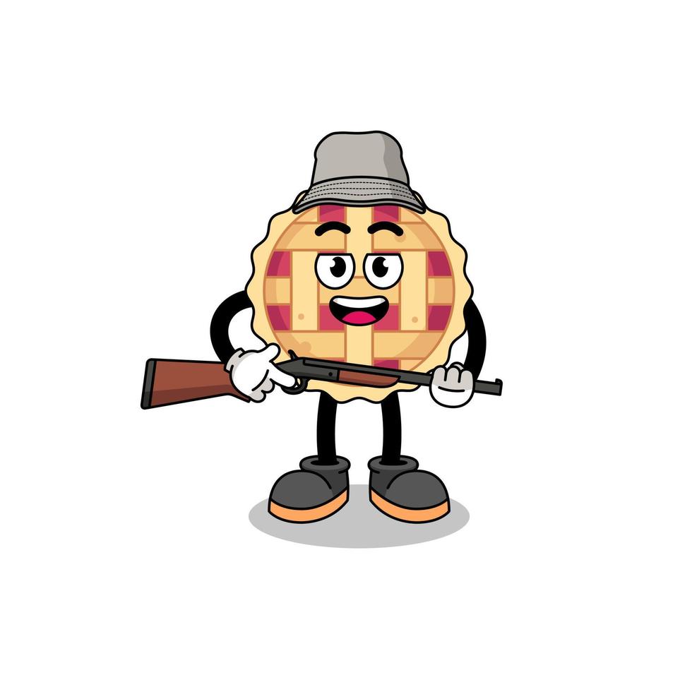 Cartoon Illustration of apple pie hunter vector