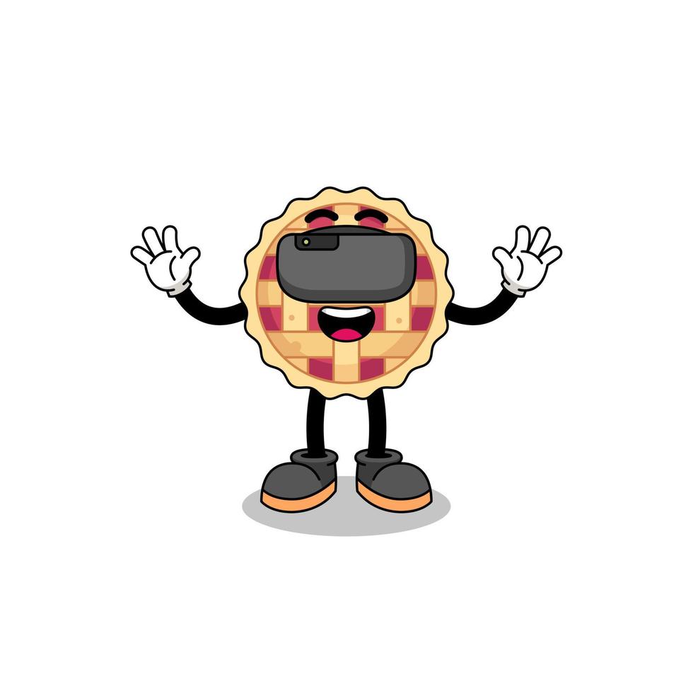 Illustration of apple pie with a vr headset vector