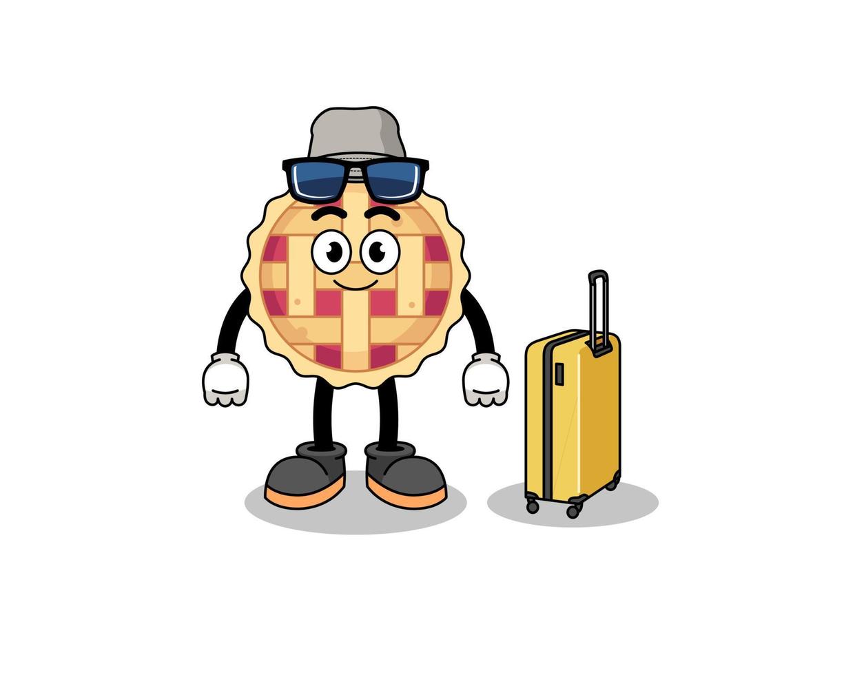 apple pie mascot doing vacation vector