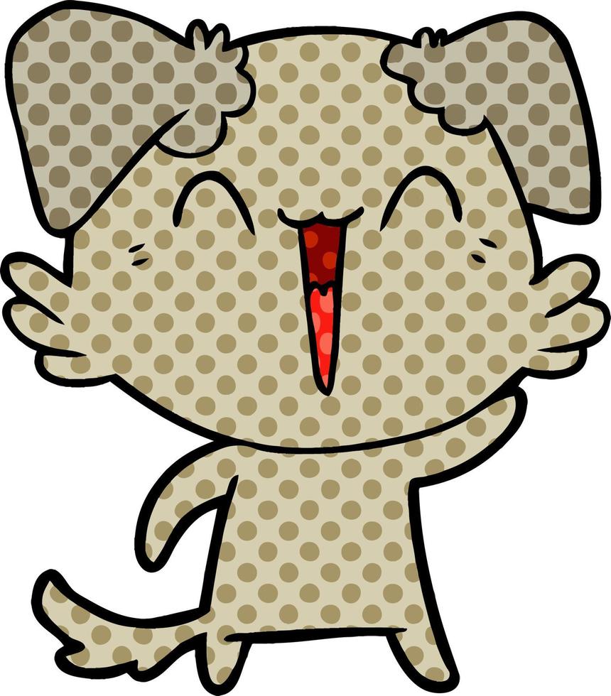 waving little dog cartoon vector