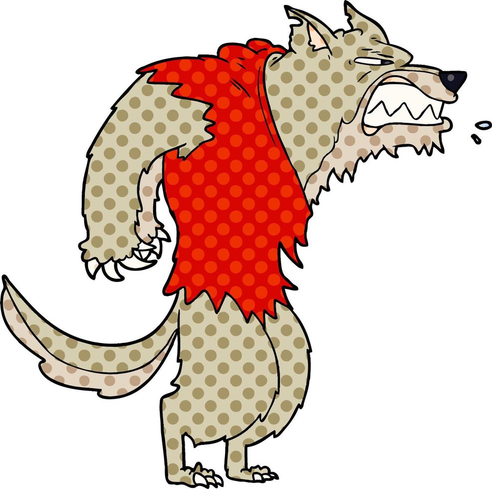 angry werewolf cartoon vector