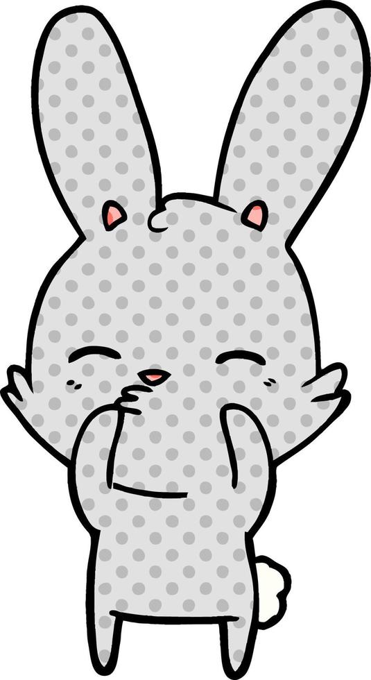 curious bunny cartoon vector
