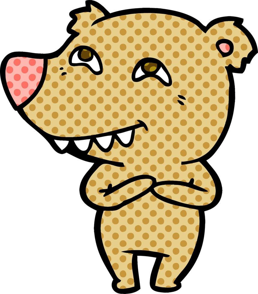 cartoon bear showing teeth vector