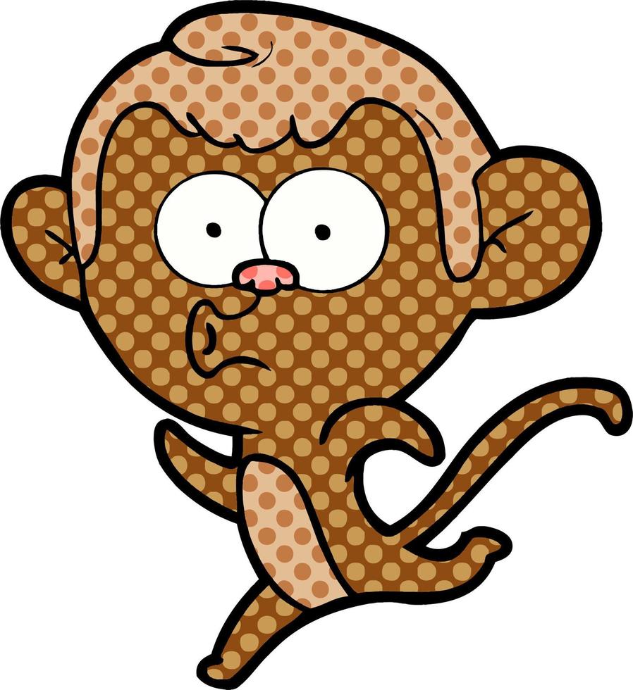 cartoon surprised monkey vector
