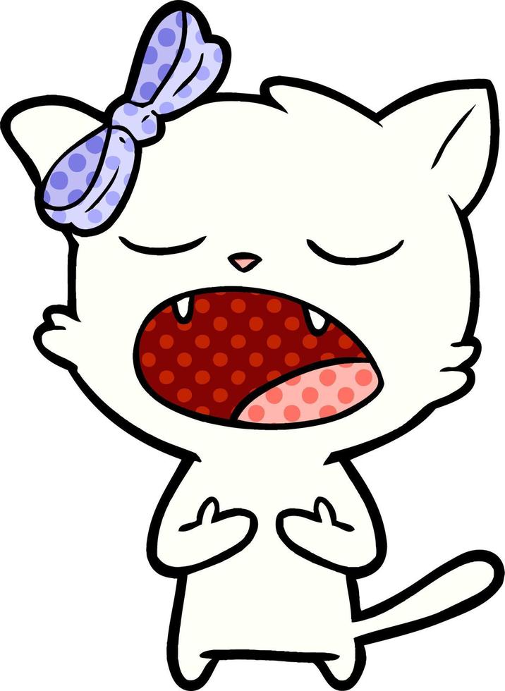 cartoon cat meowing vector