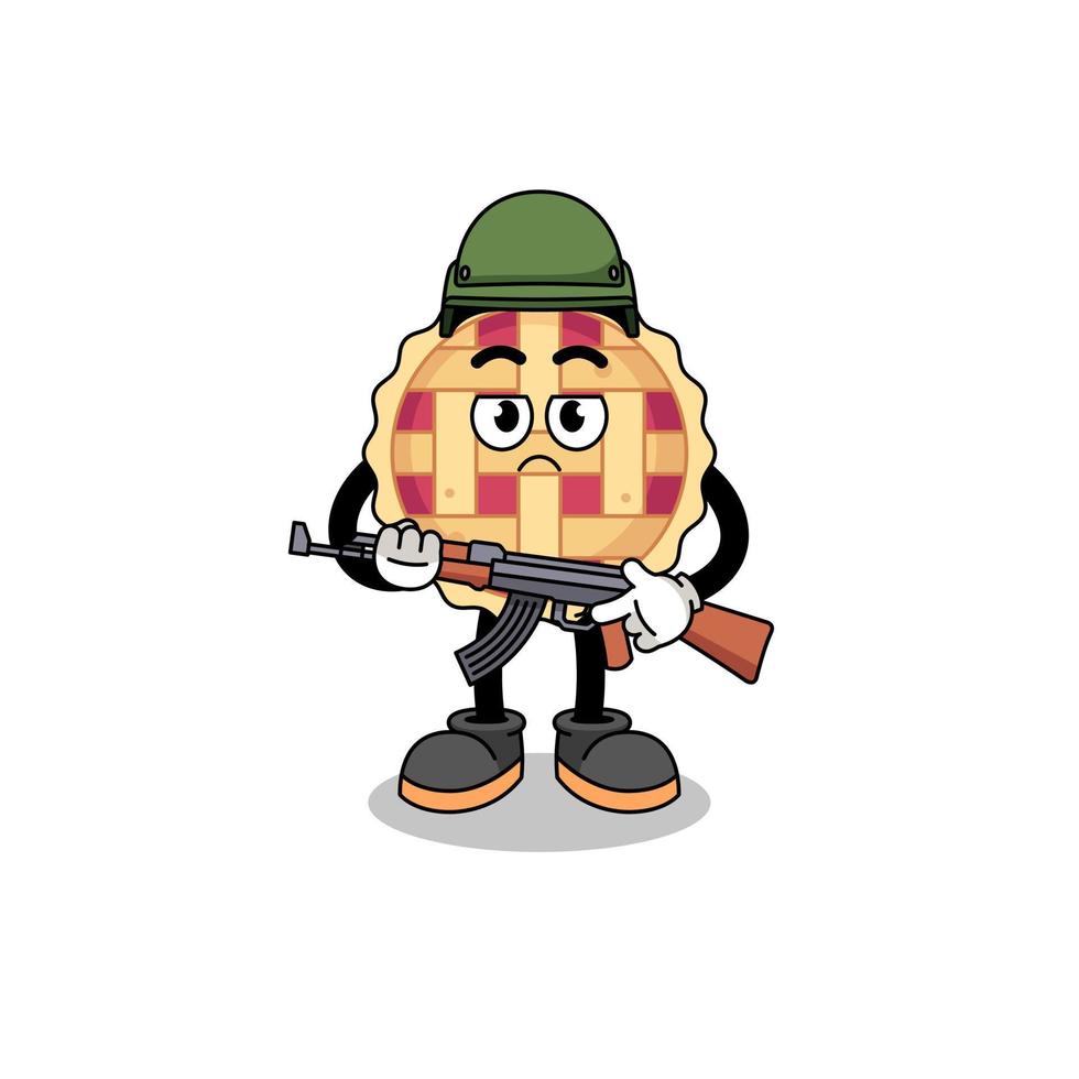 Cartoon of apple pie soldier vector