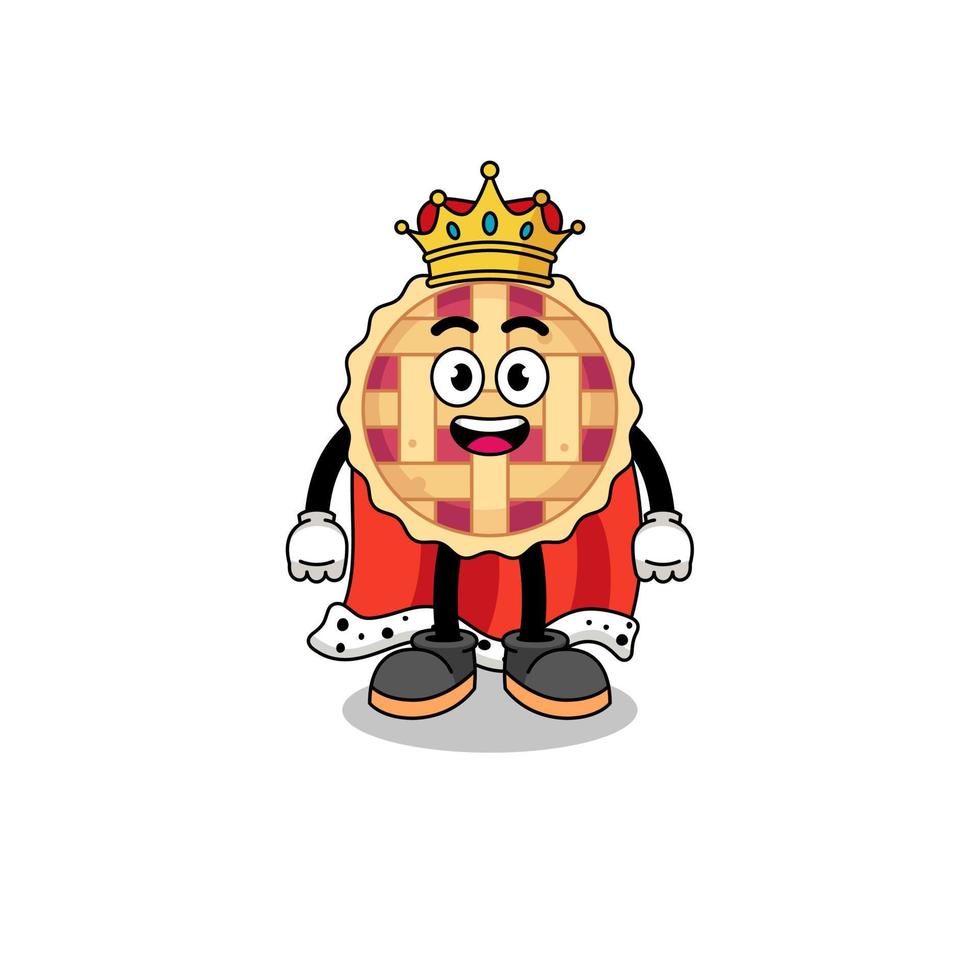 Mascot Illustration of apple pie king vector