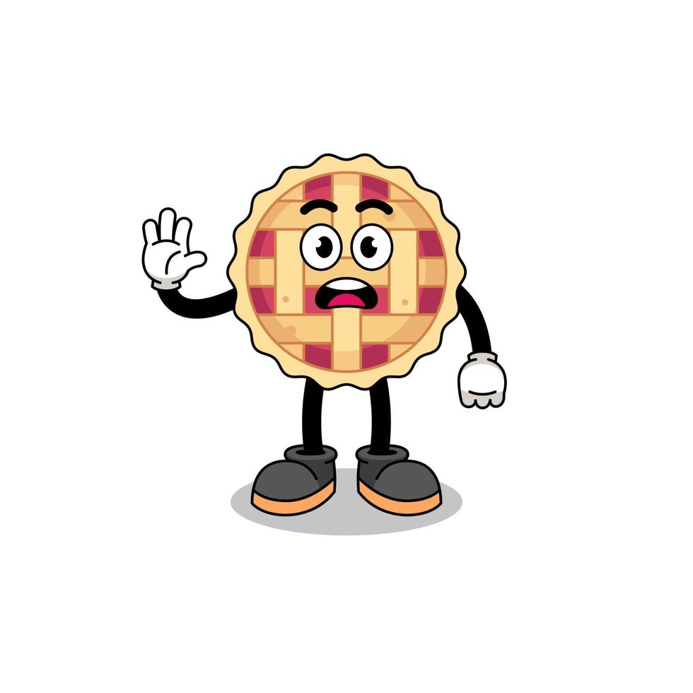 apple pie cartoon illustration doing stop hand vector