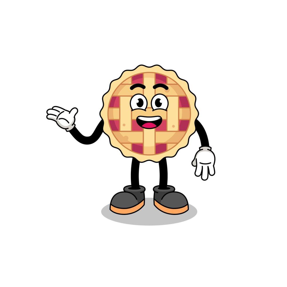 apple pie cartoon with welcome pose vector