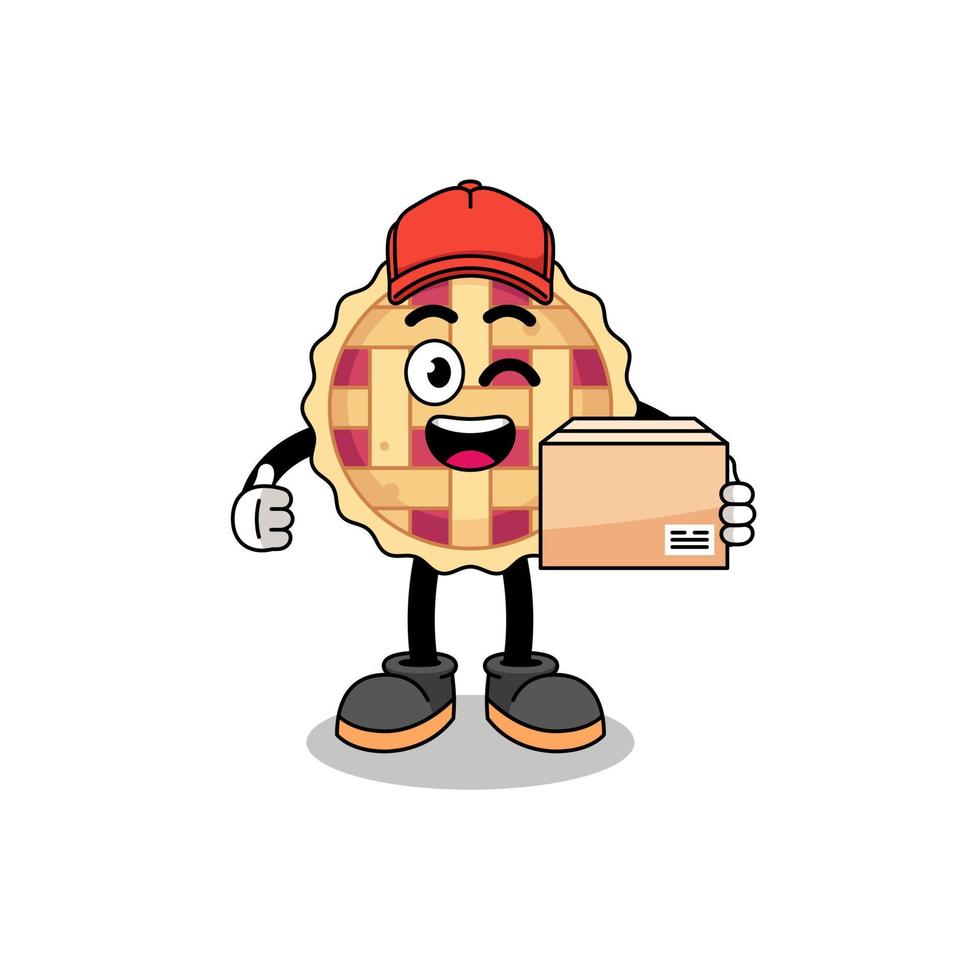 apple pie mascot cartoon as an courier vector