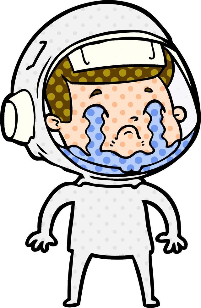 cartoon crying astronaut vector