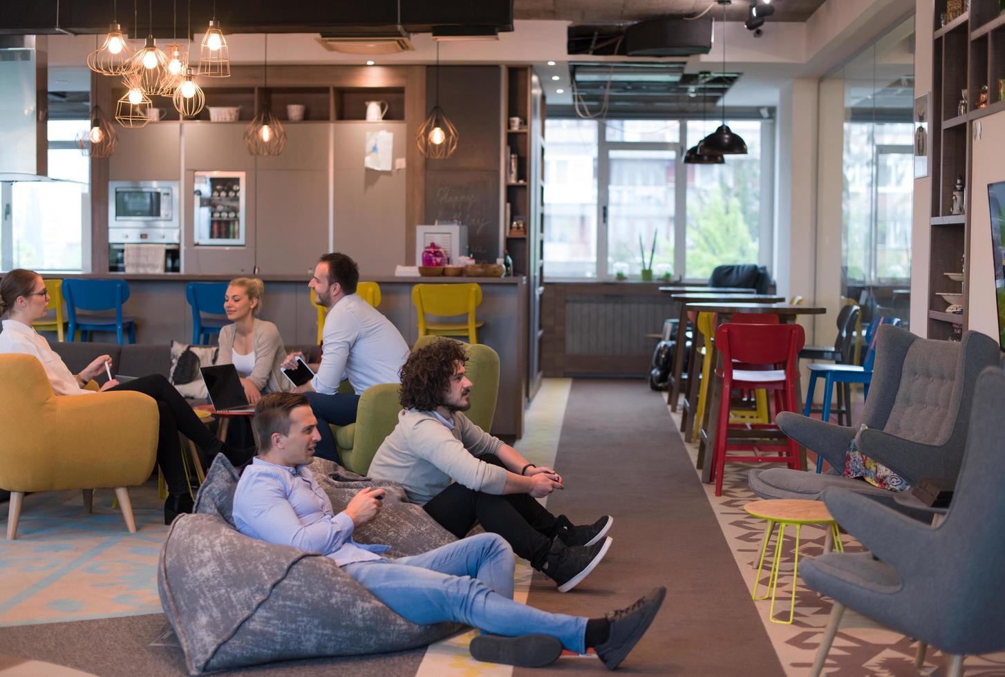startup Office Workers Playing computer games photo