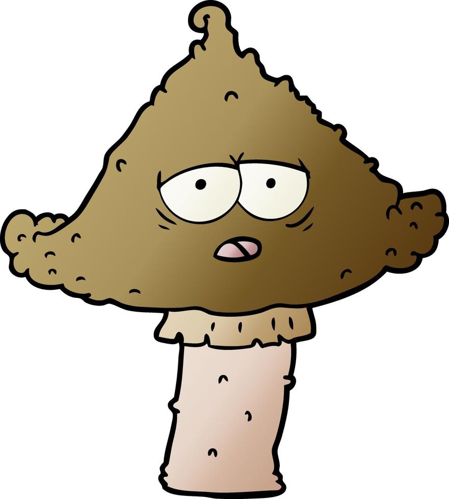 cartoon mushroom with face vector