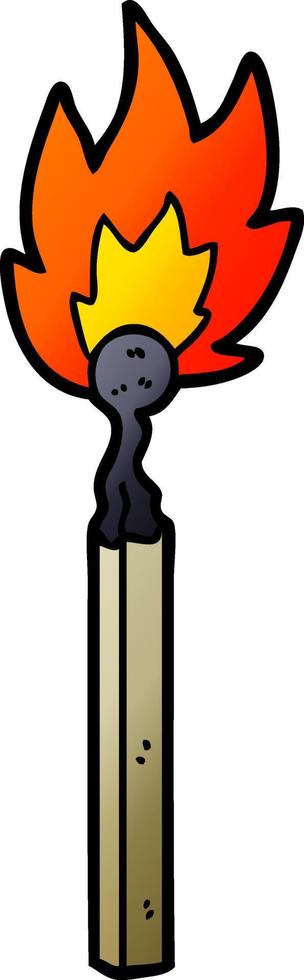 cartoon burning match vector