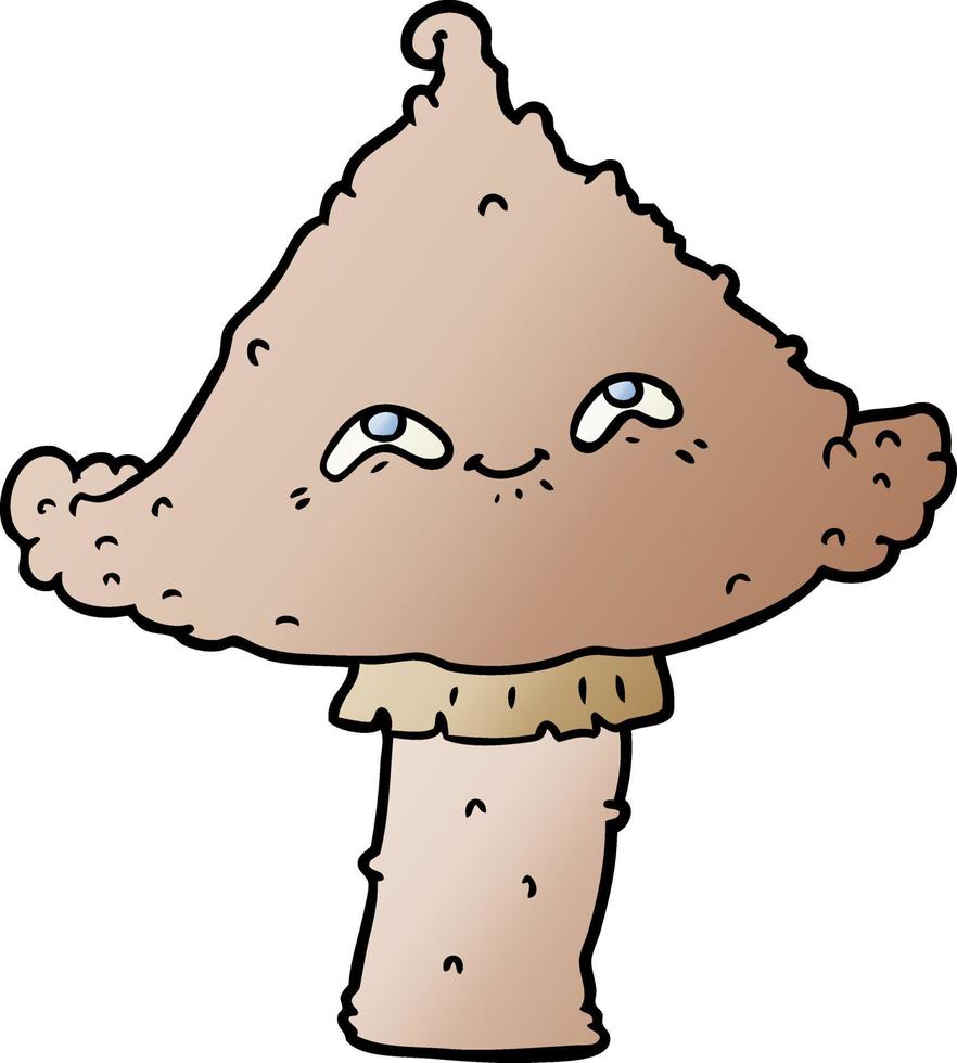 cartoon mushroom with face vector