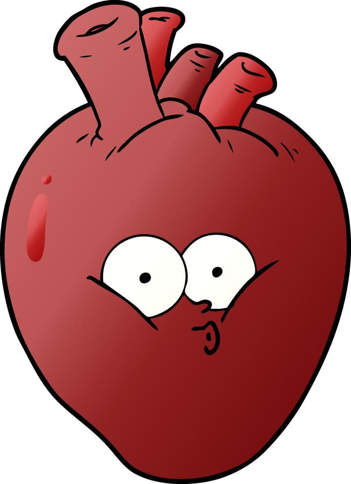 cartoon confused heart vector