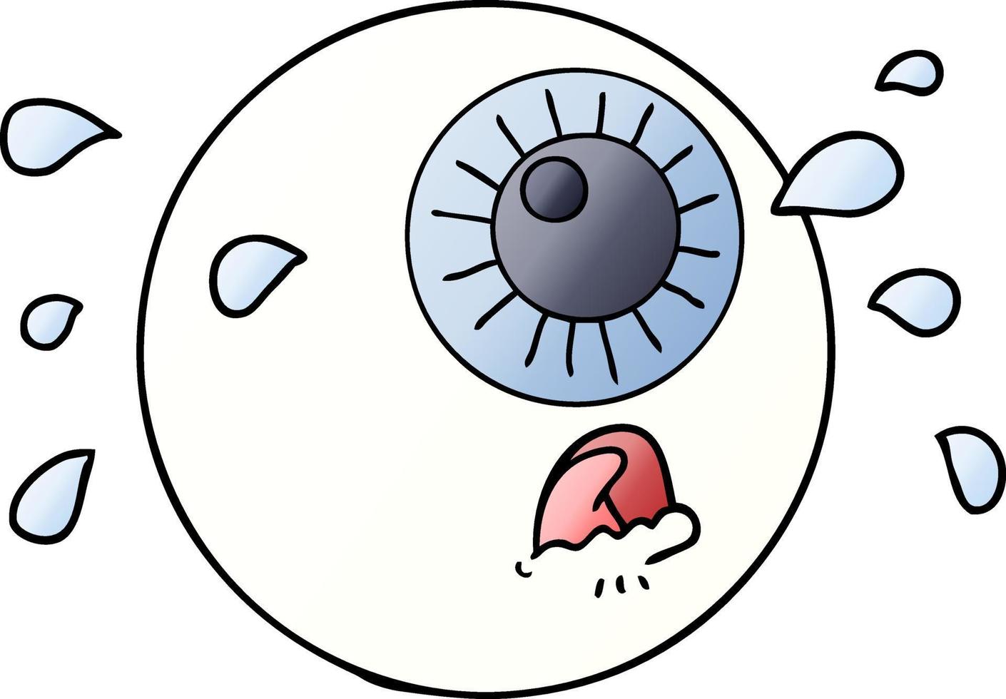 globo ocular de dibujos animados llorando vector