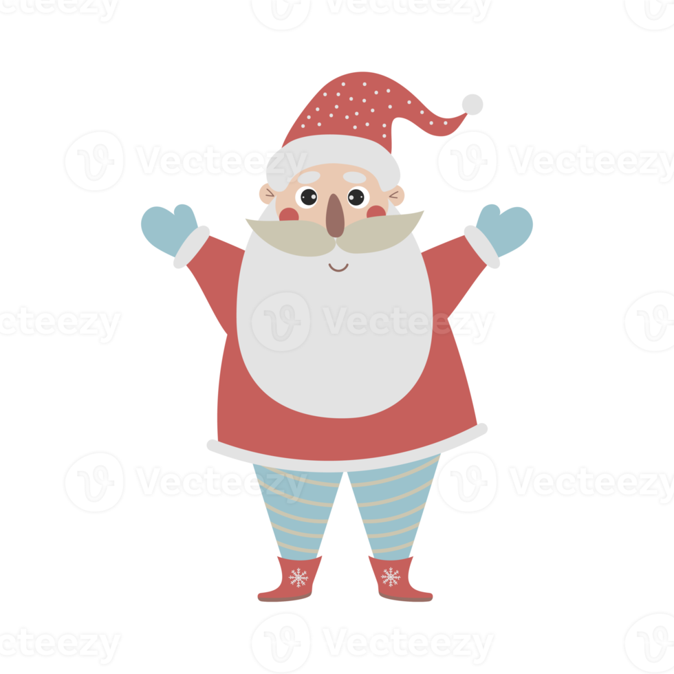 sticker schattig de kerstman claus png