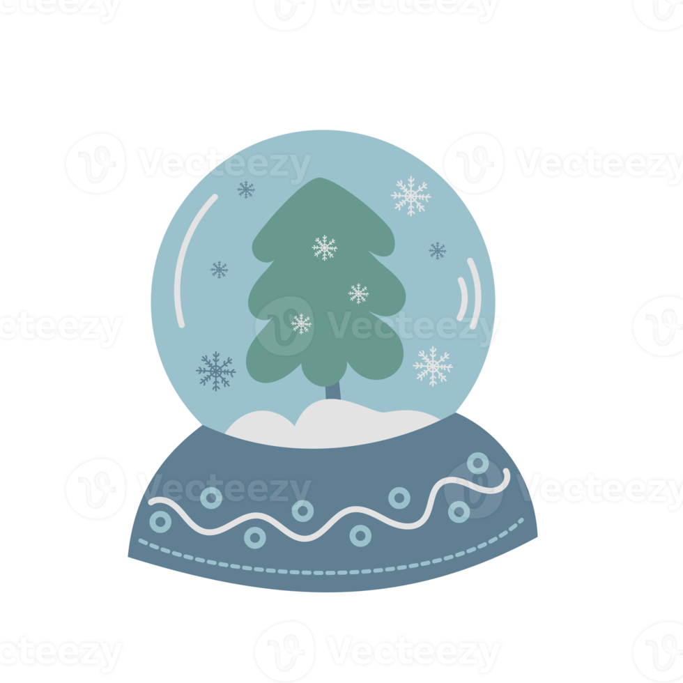 Natale albero neve globo etichetta png