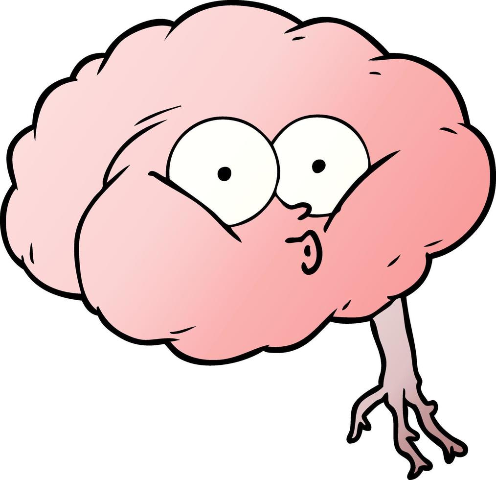 cartoon impressed brain vector