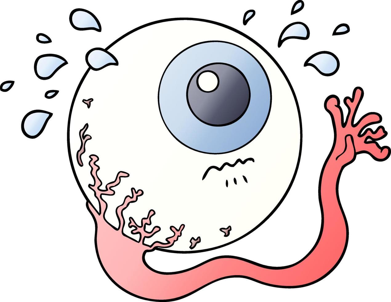 cartoon eyeball crying vector