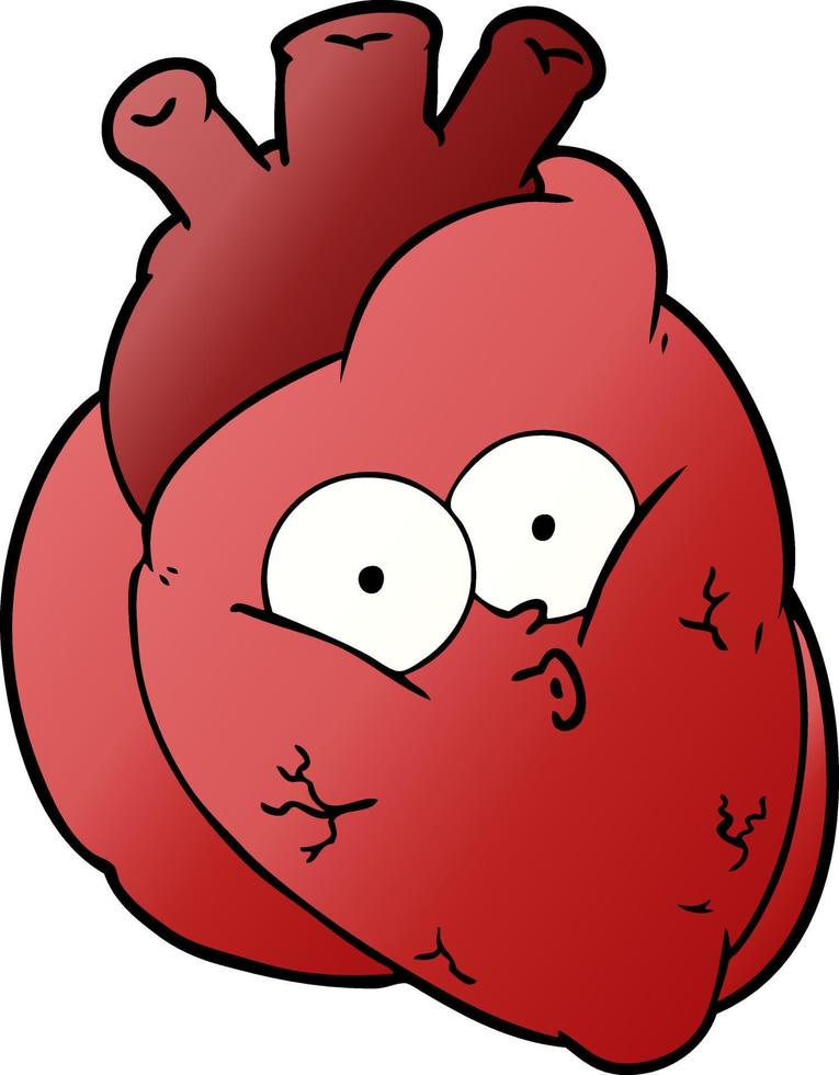 cartoon curious heart vector