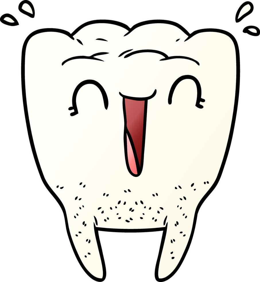 cartoon happy tooth vector