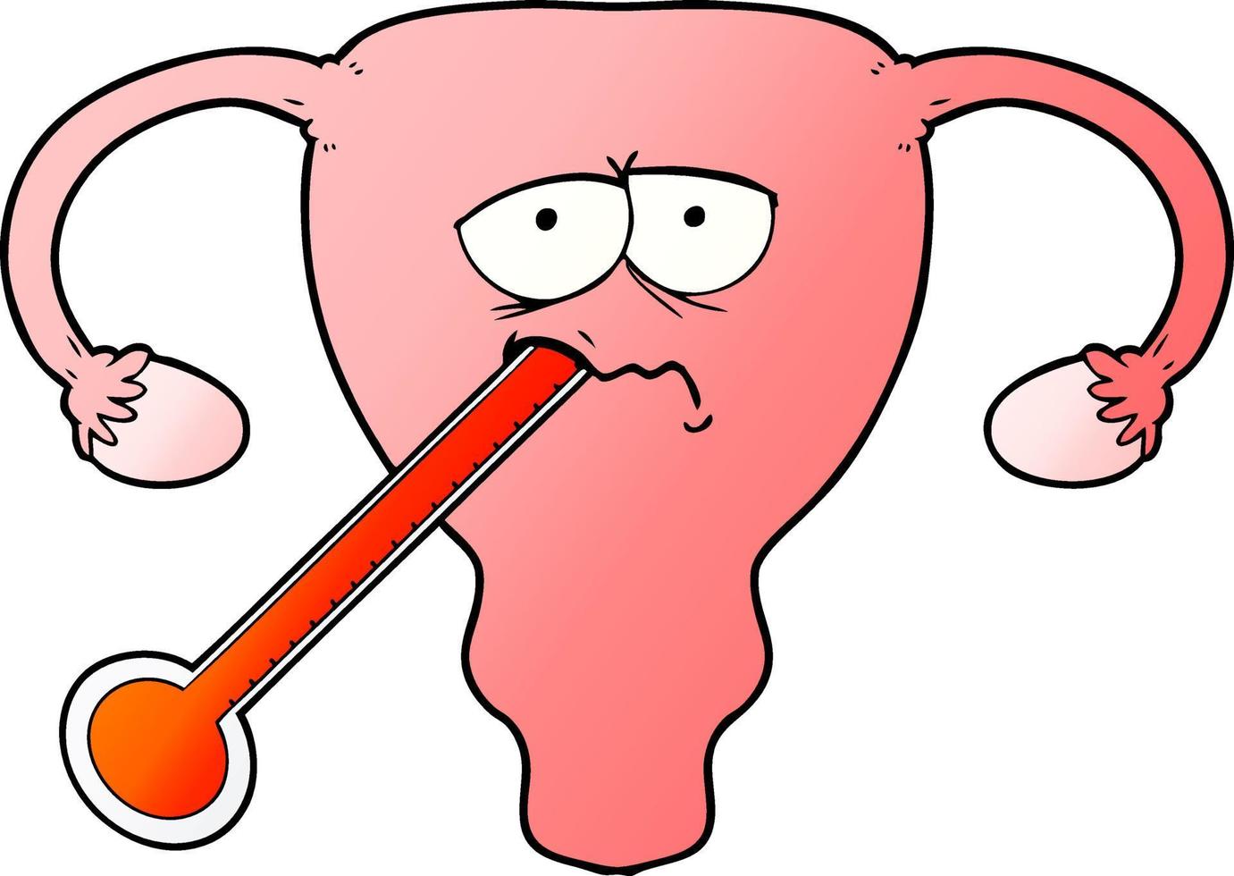 cartoon poorly uterus vector