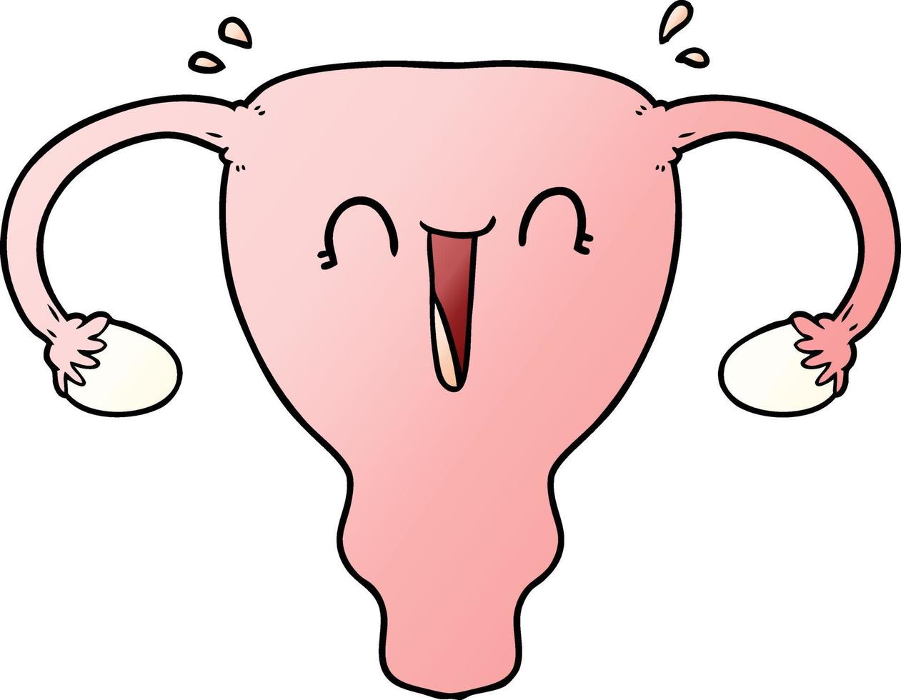 cartoon happy uterus vector
