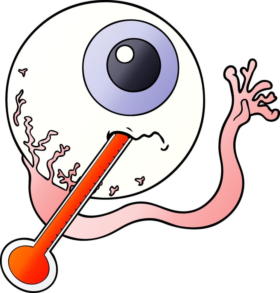 cartoon ill eyeball vector