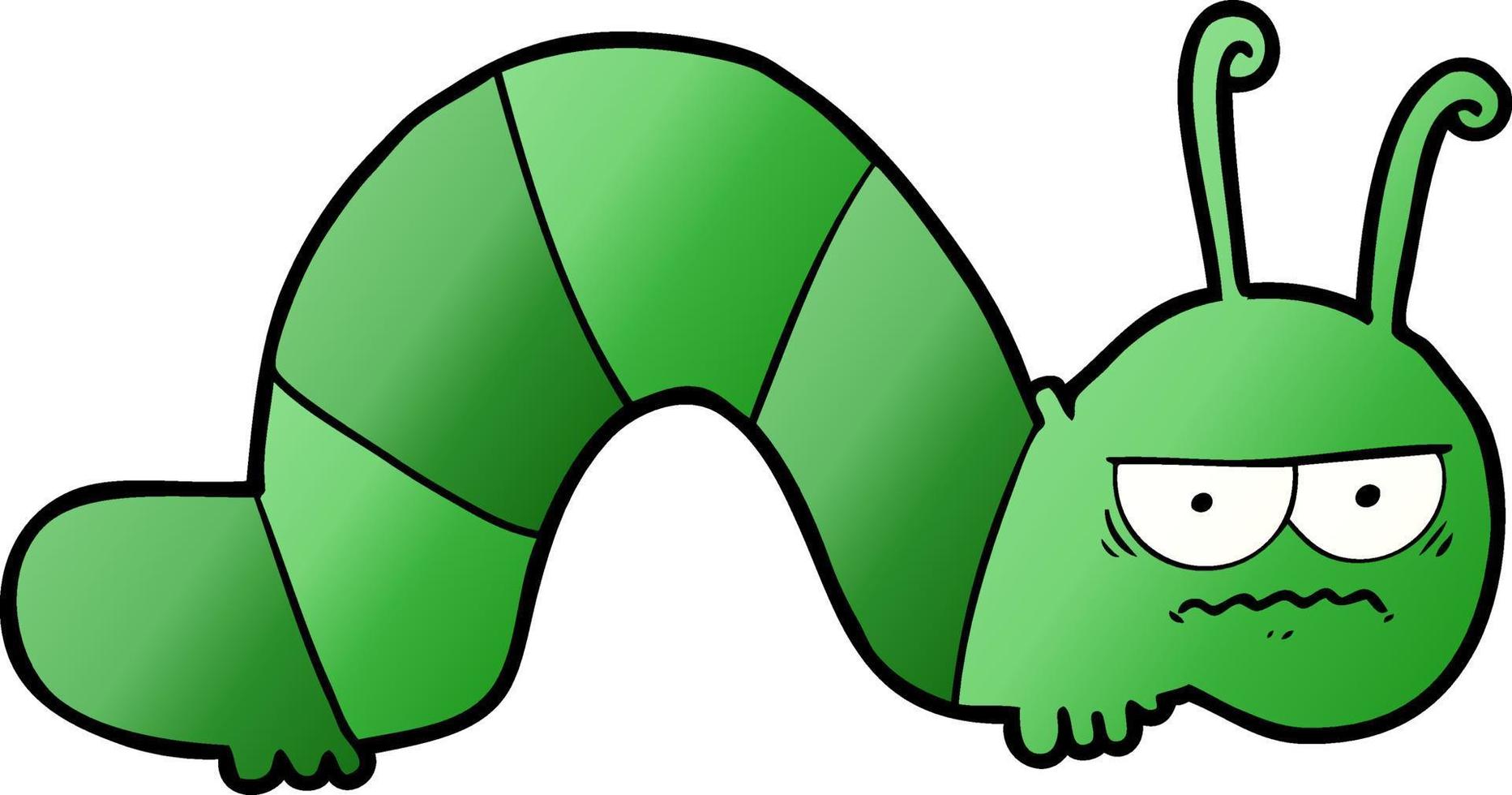 cartoon grumpy caterpillar vector