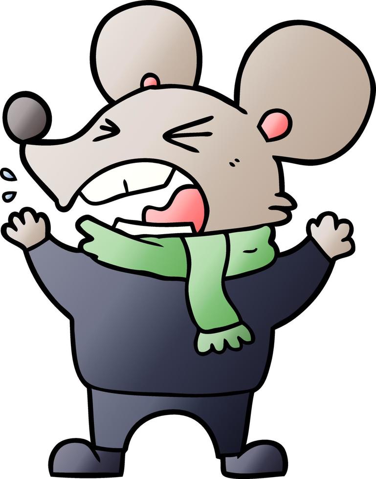 cartoon angry mouse vector