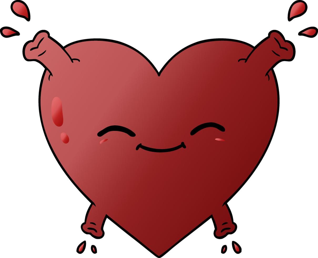 corazón feliz de dibujos animados vector