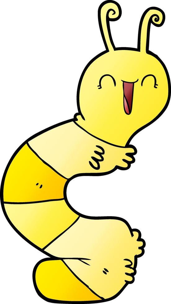 cartoon happy caterpillar vector