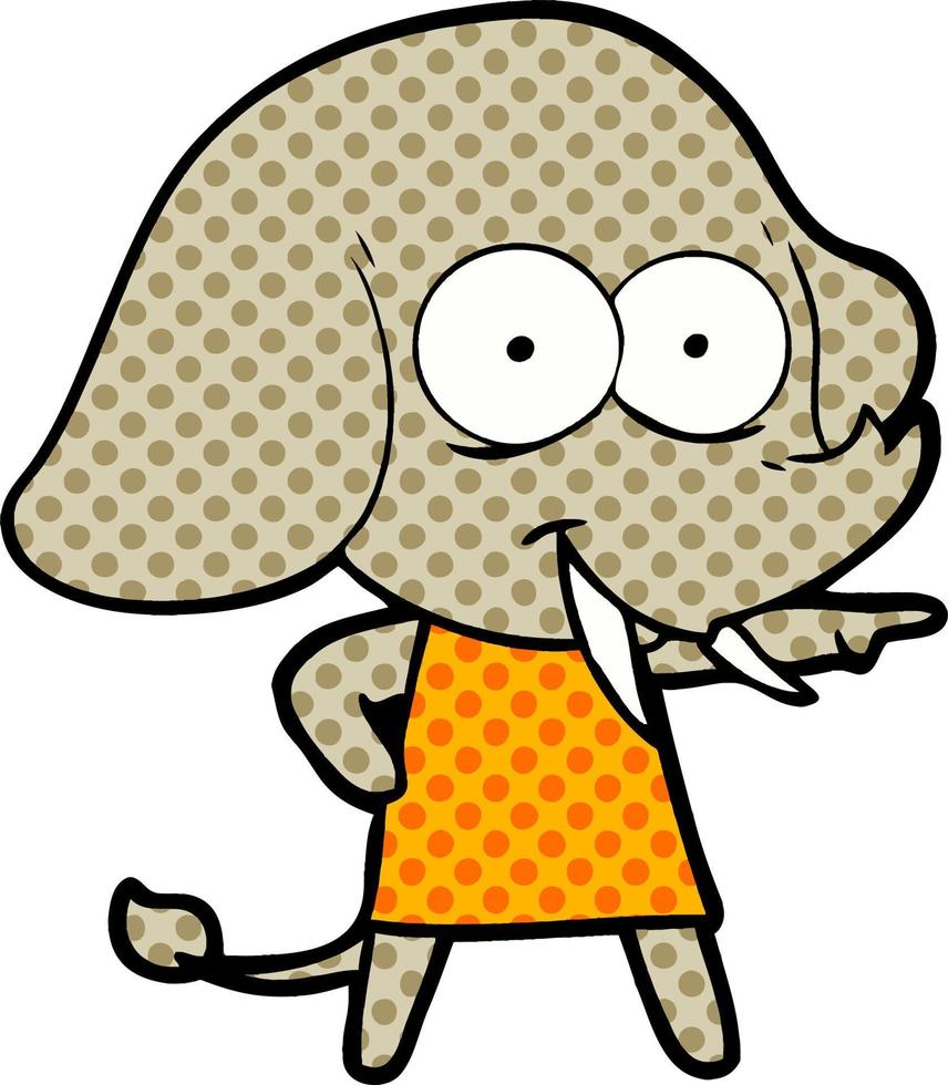 happy cartoon elephant vector