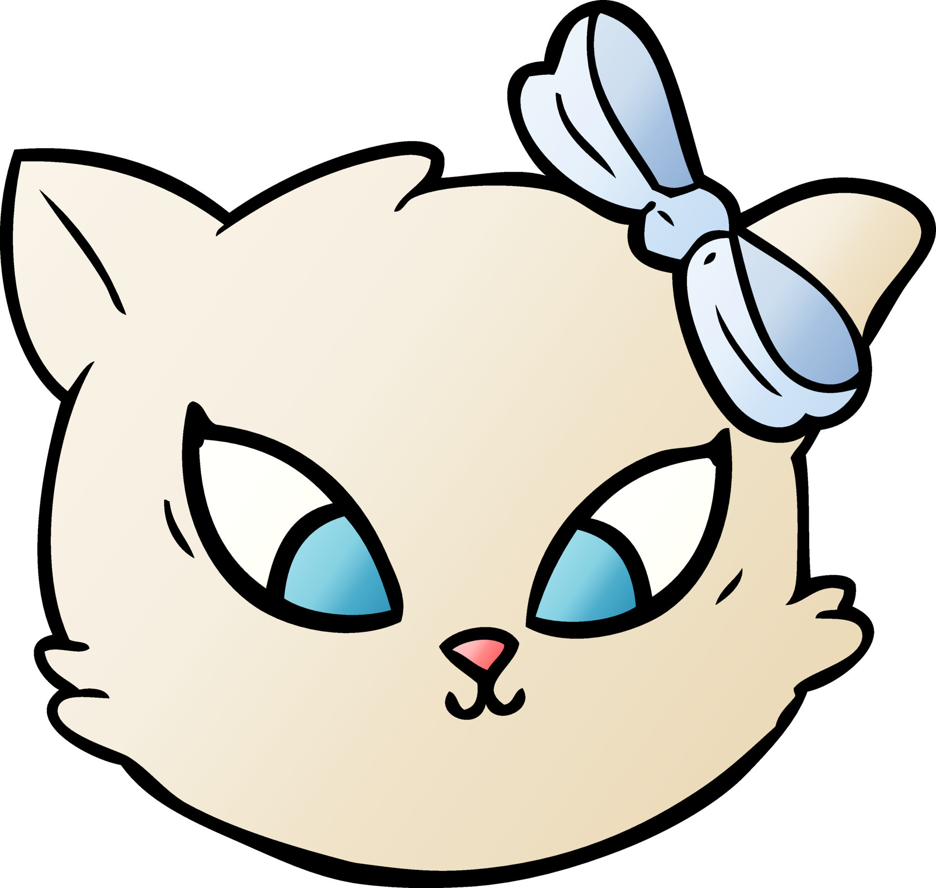 cute cartoon cat with bow 12423731 Vector Art at Vecteezy