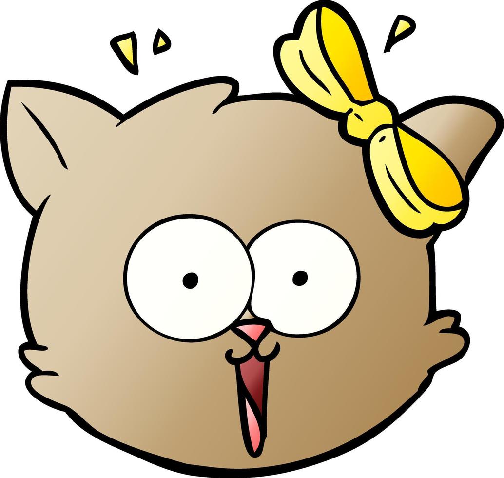 cartoon surprised cat face vector