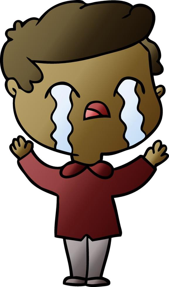 cartoon man crying vector