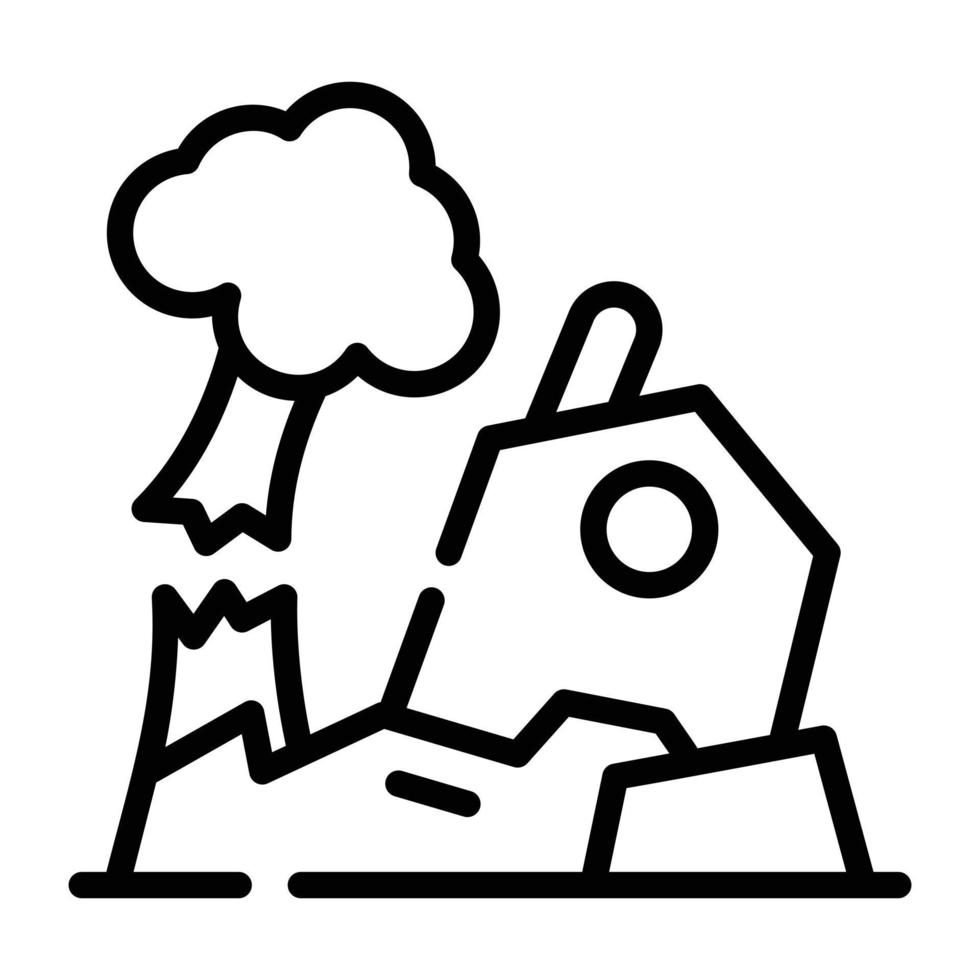 A handy linear icon of windstorm vector