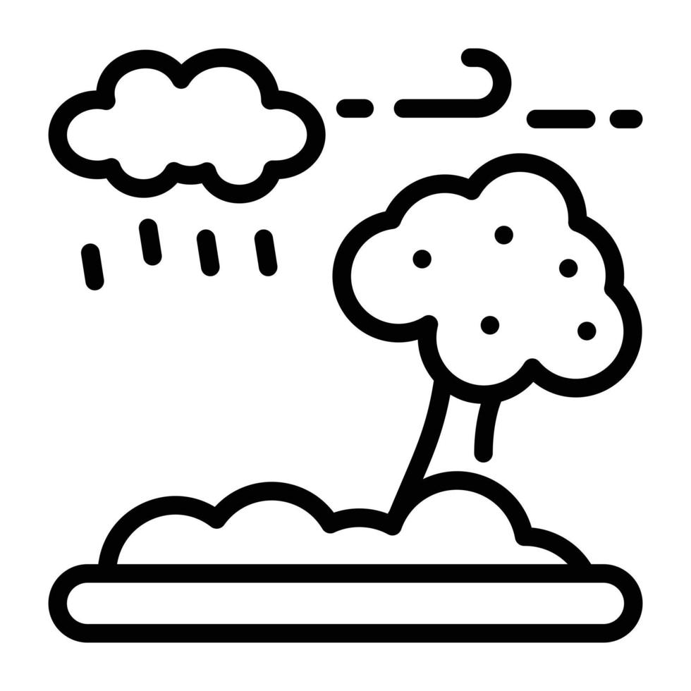 Rainstorm icon designed in outline style vector