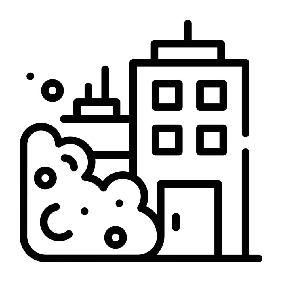Download line icon of dust storm vector