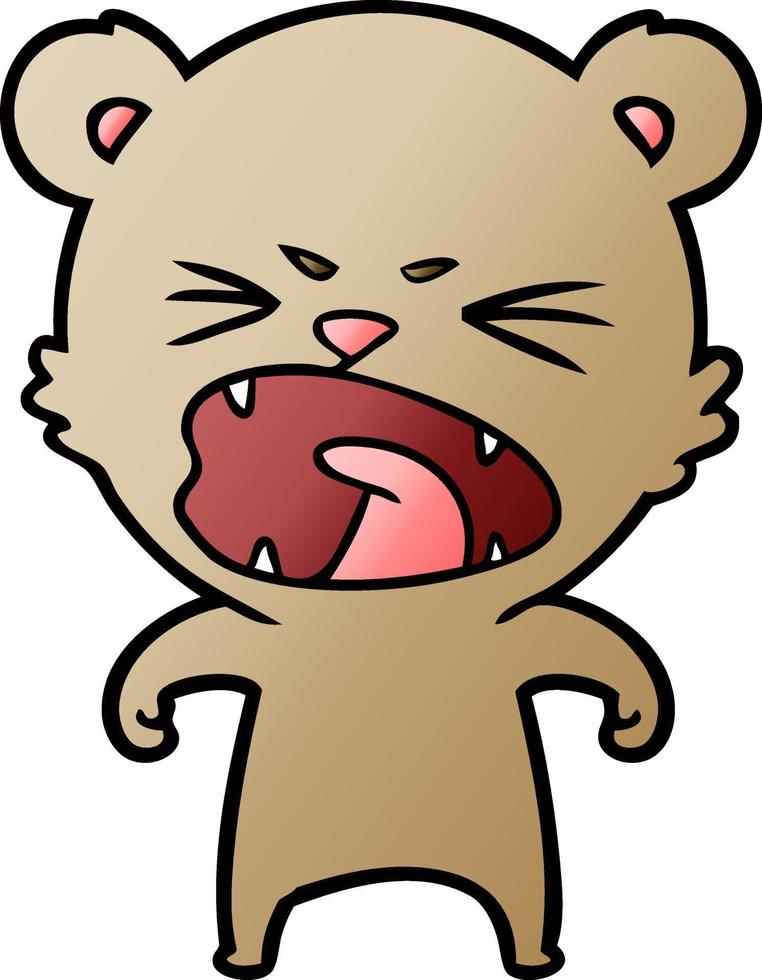 angry cartoon bear vector