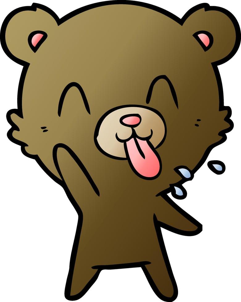 rude cartoon bear vector