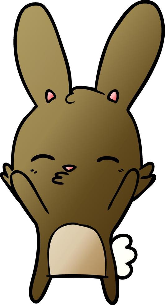 curious bunny cartoon vector