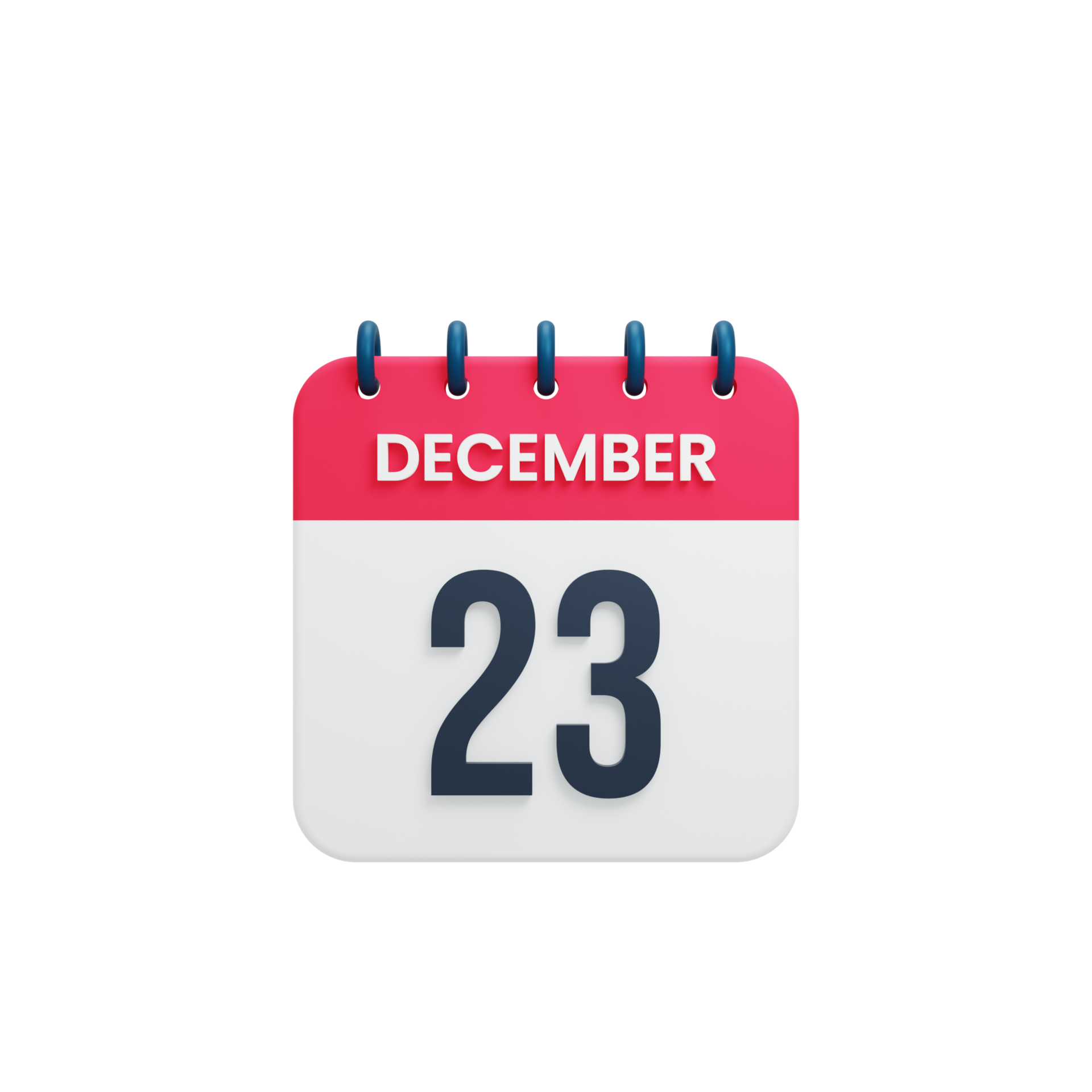 December Realistic Calendar Icon 3D Rendered Date December 23 12424174 PNG