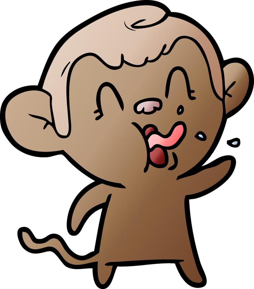 crazy cartoon monkey vector