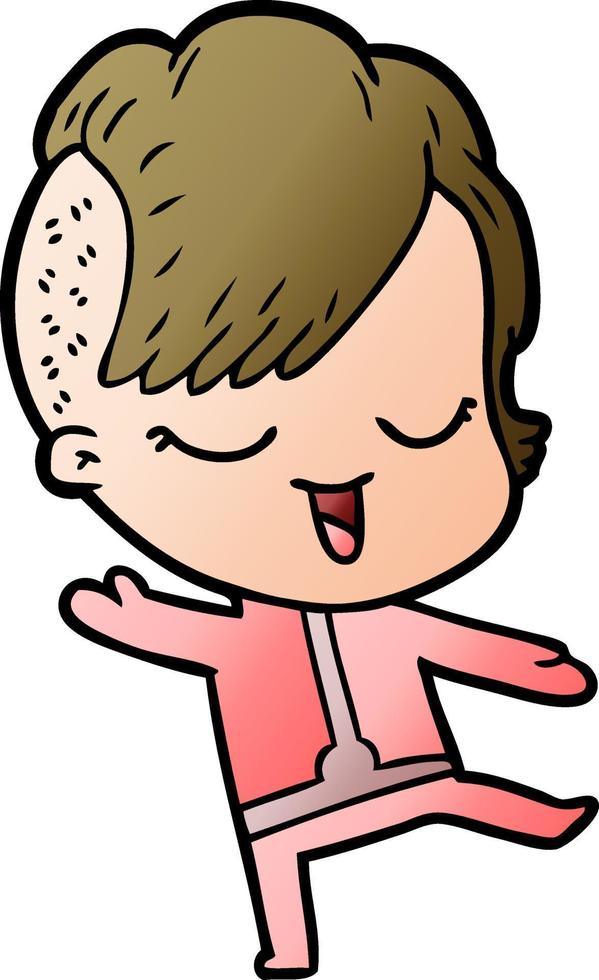 niña feliz de dibujos animados vector