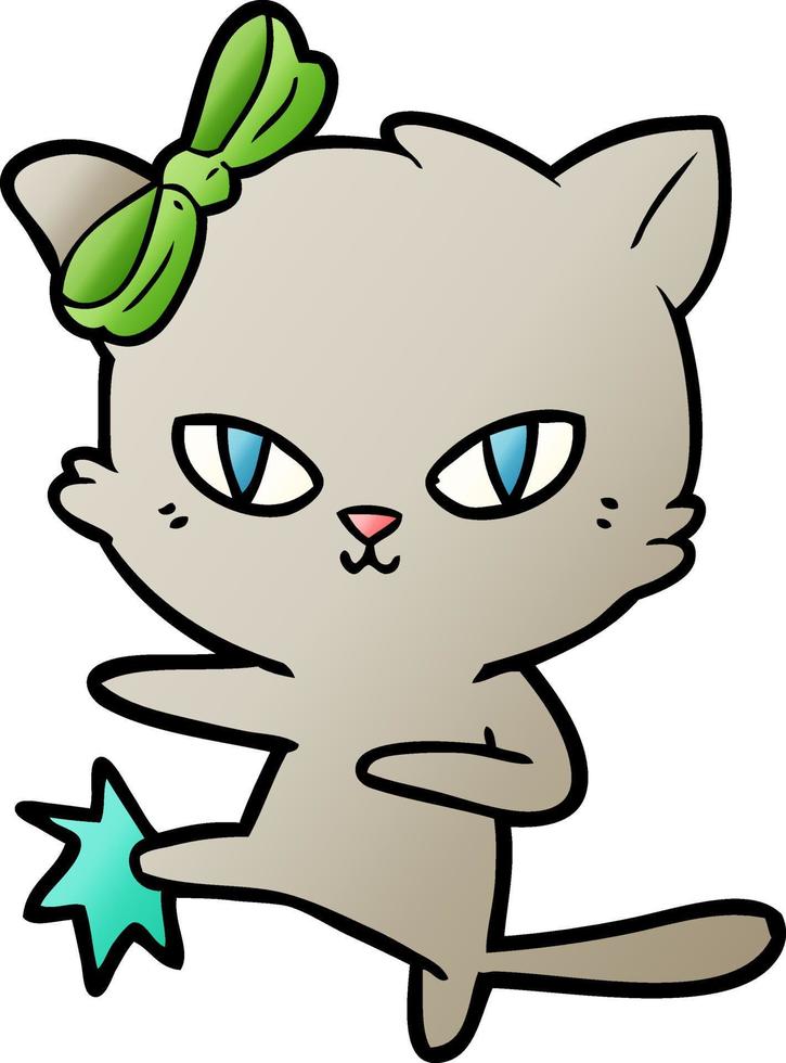 lindo gato de dibujos animados vector