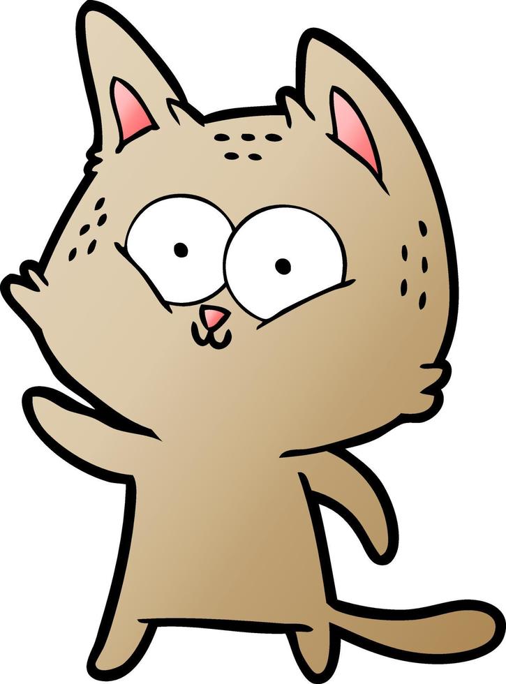 cartoon cat waving vector