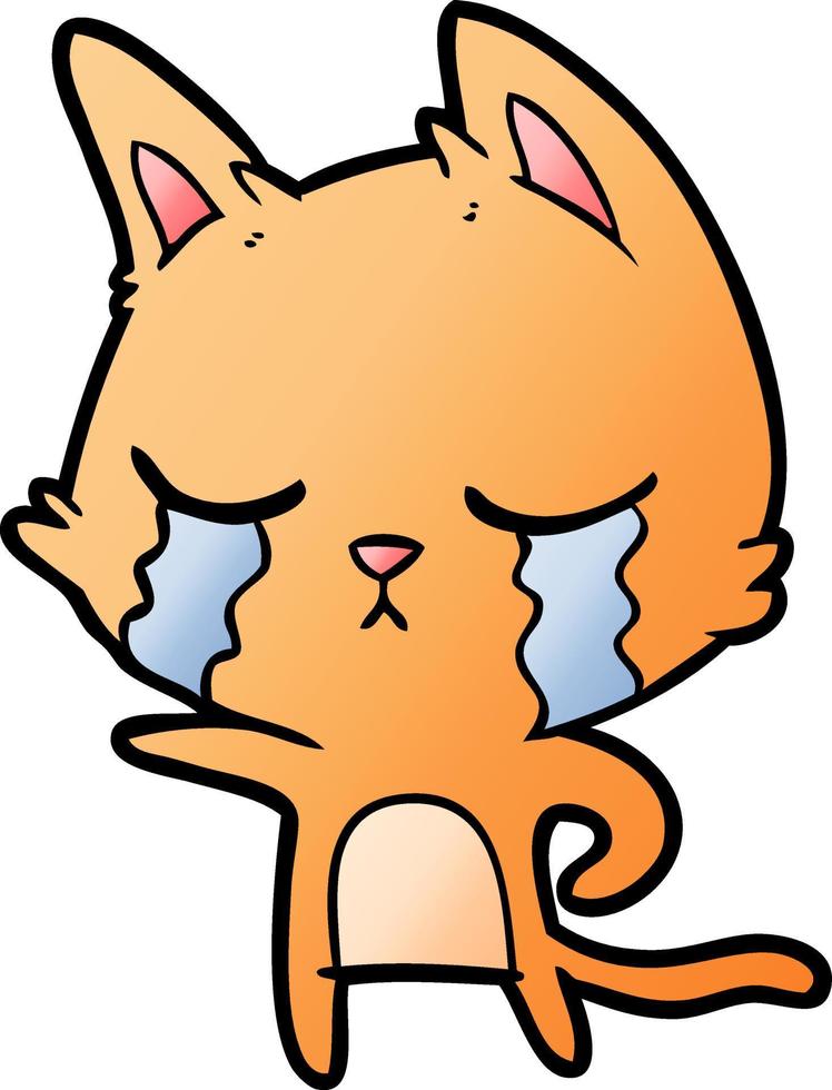 gato de dibujos animados llorando señalando vector